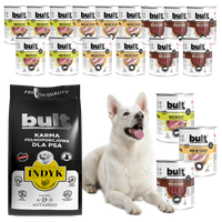 BULT sucha i mokra karma dla psa Mięso i drób 17,4kg - 18x800g + 3kg