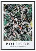 Plakat Jackson Pollock abstrakcja green 21x30 cm w czarnej ramie