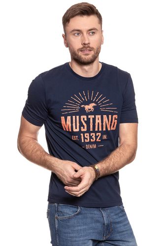 MUSTANG Basic Print Tee DRESS BLUES 1007533 5334 S na Arena.pl