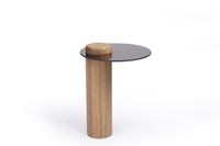 Stolik TYK 430 dąb naturalny, blat lustr