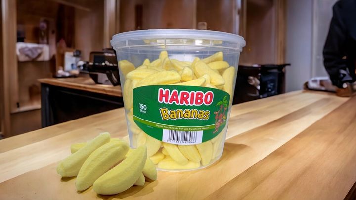 Żelki Pianki Owocowe HARIBO Bananowe Banany 150 sztuk / 1050g Niemieckie zdjęcie 3
