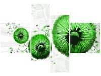 130CM 90 OBRAZ 4 ELEM ZIELONE DMUCHAWCE ŚCIENNY