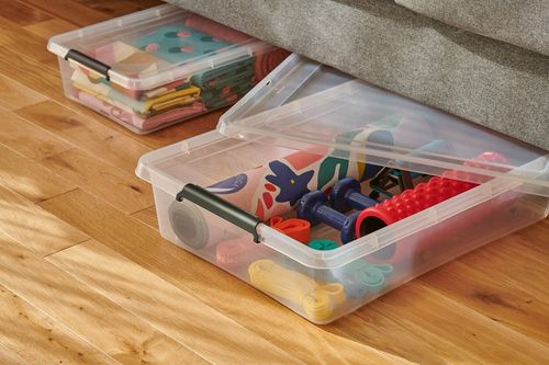 Pojemnik 35 l plastikowy pod łóżko z pokrywą kółkami szuflada XL na Arena.pl