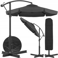 Parasol z wysięgnikiem szary 350 x 250 cm