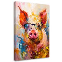 Obraz do pokoju nastolatka dziecka, Kolorowa świnka w