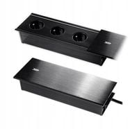 Gniazdo blatowe rozsuwane wpuszczane do blatu mediaport 230v SPS-S33B