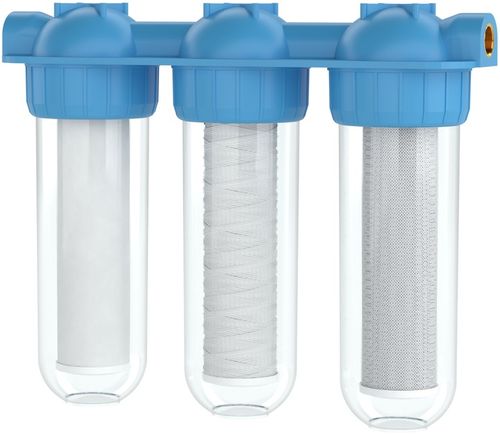 Filtry do wody wstępny 3 stopniowy 3/4 cala + 3 wkłady Wessper - na Arena.pl