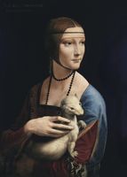 Plakat 50x70cm Dama z Łasiczką, Da Vinci Vintage do Salonu