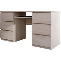 Biurko Komputerowe 6 Szuflad Do Biura Pokoju 135 cm Dąb Sonoma