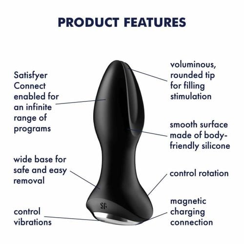 plug-vibrator rotation plug 2 connect app (black) na Arena.pl