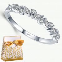 Srebrny pierścionek zaręczynowy cyrkonie obrączka srebro 925 + PUDEŁKO |15