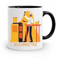 Kubek Czarny Dla Kucharza Kucharki Kuchmistrz Z Nadrukiem Ze Zdjęciem