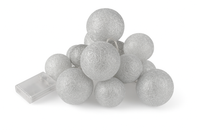 Kulki świąteczne dekoracja świetlna na baterie SREBRNE.