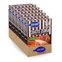 GELLWE Ciasto zebra czekoladowo-malinowo-waniliowy smak 438 g x 6 sztuk