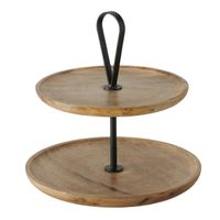 PATERA DEKORACYJNA DREWNO MANGO ŚREDNICA 35 CM BRĄZOWA