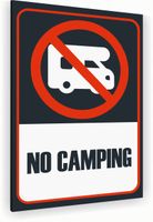 Tabliczka znak informacyjny 30x20 Antracyt NO CAMPING Dibond NADRUK UV