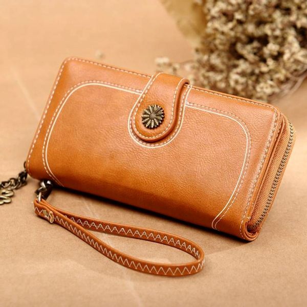 Portfel Damski Skórzany Duży Ażurowy zdjęcie 6