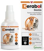 Krople dla psów i kotów na poprawę sierści - Kerabol Biotyna i Cynk 50ml