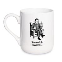 KUBEK „ZA MOICH CZASÓW…” Wzór - Elegant Coffee 330 ml