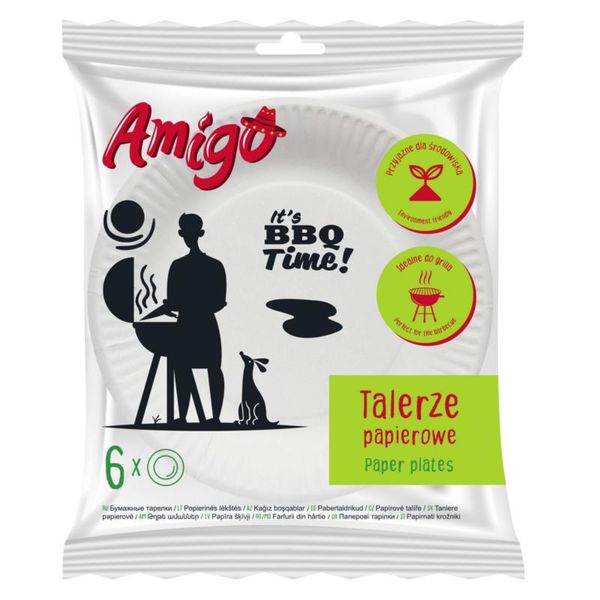 TALERZE PAPIEROWE 6SZT AMIGO zdjęcie 1