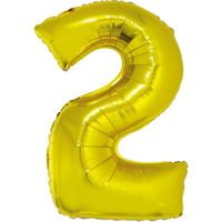 BALON FOLIOWY 92 CM B&C GODAN ZŁOTY CYFRA 2