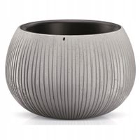 Doniczka kula Beton Bowl DKB240 z wkładem | Beton, Kształt Okrągły, Wymiary 23.8x16.1 cm, Kolor Beton, Prosperplast