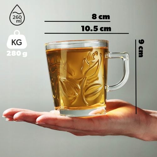 KADAX Szklanka Kubek 260ml Do Kawy Herbaty Wzór na Arena.pl