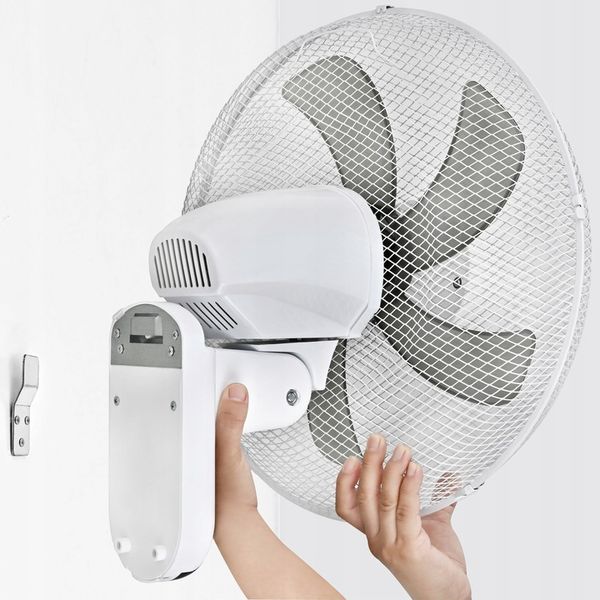 WENTYLATOR ŚCIENNY z PILOTEM Wiatrak na Ścianę BIAŁY 45W OSCYLACJA TIMER zdjęcie 5