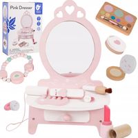 TOALETKA KSIĘŻNICZKI DUŻA DREWNIANA Z LUSTREM ZESTAW MAKIJAŻ CLASSIC WORLD