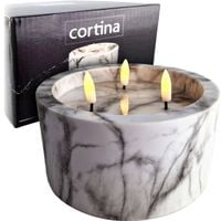 ŚWIECA LED MARMURKOWA ŚWIECZKA NA BATERIE OZDOBNA ŚWIECZKI PŁOMIENIA