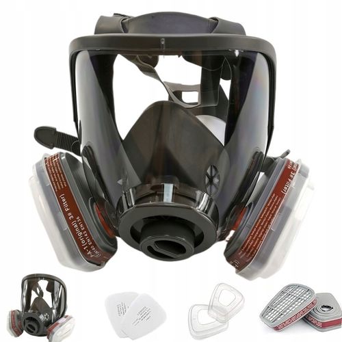 MASKA LAKIERNICZA PEŁNOTWARZOWA TYPu 3M 6800 GAZOWA CHEMICZNA FILTRY x10 na Arena.pl