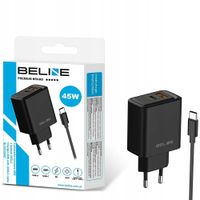 Ładowarka sieciowa Beline 45W 1xUSB-C + 1xUSB GaN PD 3.0 QC 3.0 + kabel USB
