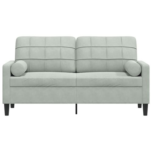 2-osobowa sofa z poduszkami, jasnoszara, 140 cm, aksamit na Arena.pl