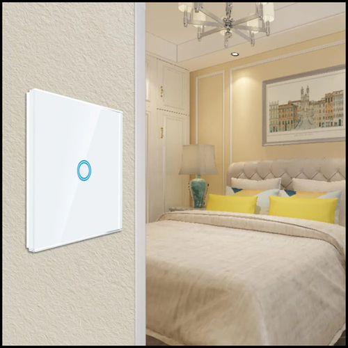 POJEDYNCZY BIAŁY DOTYKOWY WŁĄCZNIK WYŁĄCZNIK ŚWIATŁA SZKLANY SZKŁO Ø60MM na Arena.pl