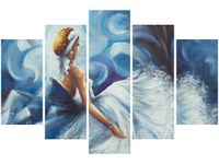 100CM 150CM OBRAZ 5 ELEM BŁĘKITNA DAMA ŚCIENNY