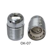 OPRAWKA E27 OSŁONKA DEKORACYJNA METALOWA SREBRNA KARBOWANA