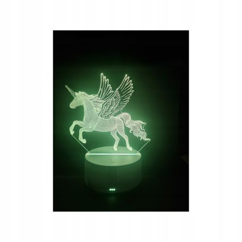 LAMPKA NOCNA 3D LED JEDNOROŻEC UNICORN KOLORY + PILOT na Arena.pl