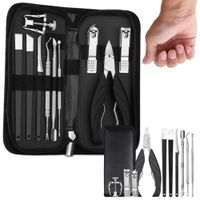 Duży zestaw do pielęgnacji paznokci manicure pedicure 11 elementów w etui