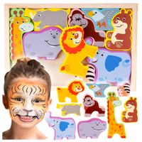 Puzzle Układanka Drewniane Zwierzęta Zoo Dla Dzieci