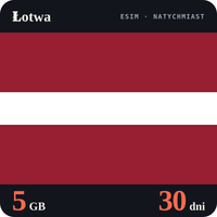 Karta eSIM Internet Łotwa 5 GB na 30 dni - bez rejestracji