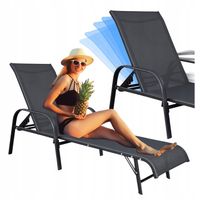 Leżak Ogrodowy Plażowy Składany Fotel Leżanka Regulowane Oparcie Solidny