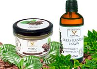 Masło Kawa + Olej z Bluszczu i Kawy Ujędrnienie Skóry-Zestaw Antycellulit