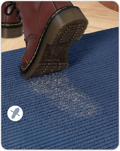 Mata Drzwiowa Wycieraczka 80 x 120 cm Antypoślizgowa Chłonna Granatowa na Arena.pl