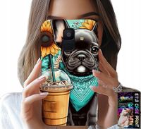 ETUI DO SAMSUNG A6 2018 - BULDOG COFFI LOVE, SŁONECZNIKI, PSI CASE