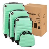 Zestaw walizek duża średnia kabinowa mała na kółkach 4w1 CONSEÉ miętowy