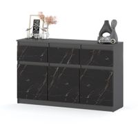 Komoda Pojemna 3 Szuflady Szafka Do Sypialni 120cm Szary San Sebastian