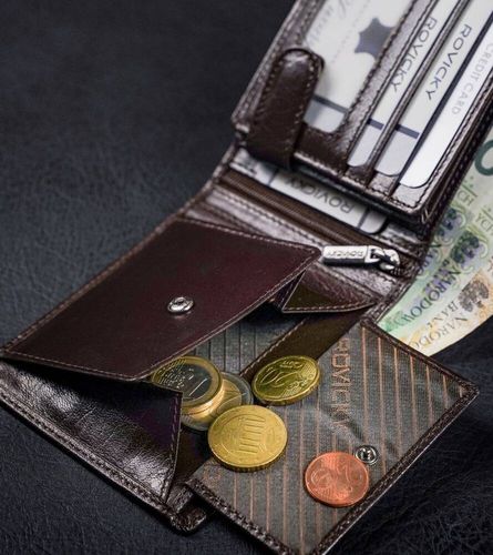 skórzany portfel męski z systemem rfid - rovicky na Arena.pl