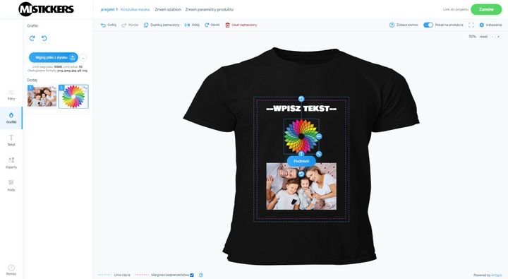 T-SHIRT KOSZULKA Z WŁASNYM NADRUKIEM NAPISEM GRAFIKĄ KREATOR SOL'S PREMIUM zdjęcie 4