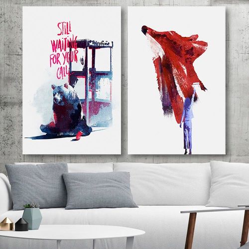 Obraz na płótnie - Canvas, Malowany lis 40x60 na Arena.pl