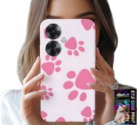 ETUI DO OPPO RENO11 F 5G - RÓŻOWE PSIE ŁAPKI, PLECKI, OBUDOWA CASE